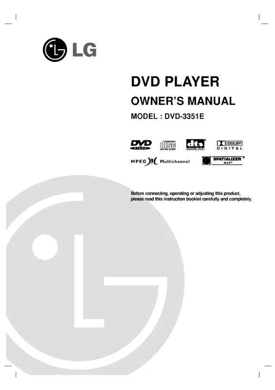 Mode d'emploi LG DVD3351E