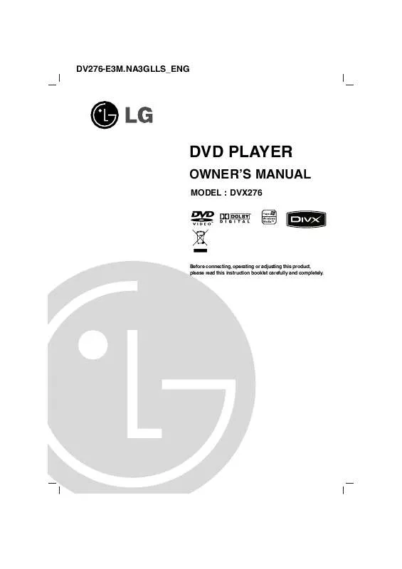 Mode d'emploi LG DVX-276