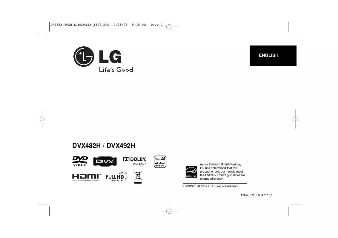 Mode d'emploi LG DVX482H