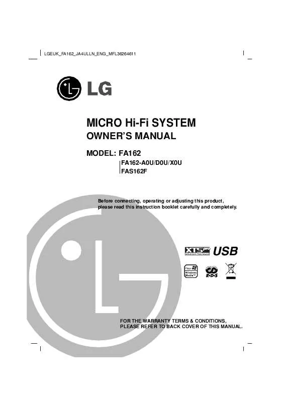 Mode d'emploi LG FA162