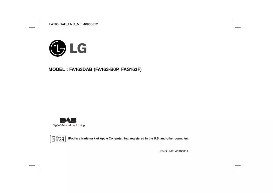 Mode d'emploi LG FA163DAB