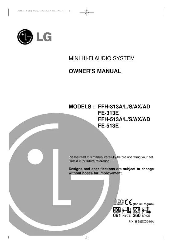 Mode d'emploi LG FFH-313A