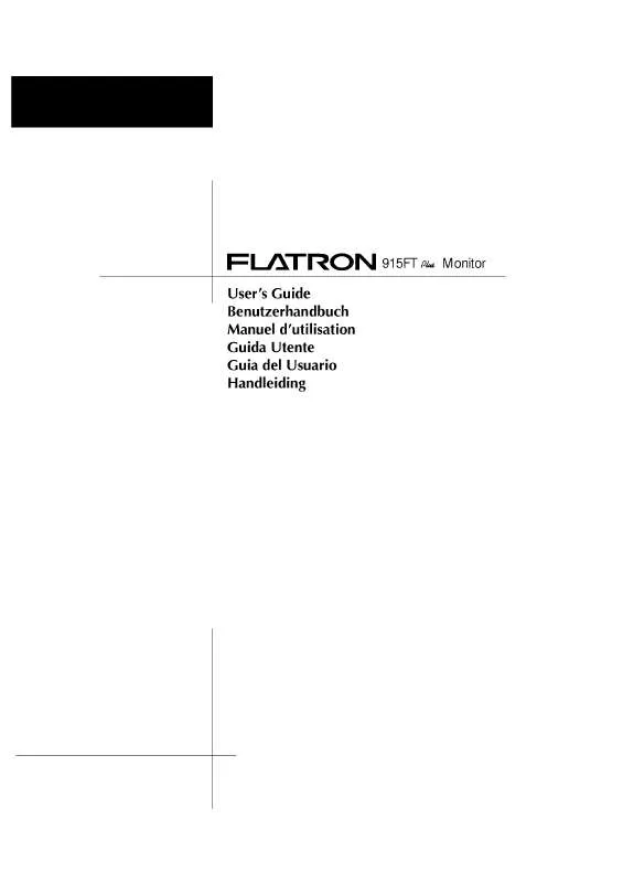 Mode d'emploi LG FLATRON 915FT PLUS(FB915BU)