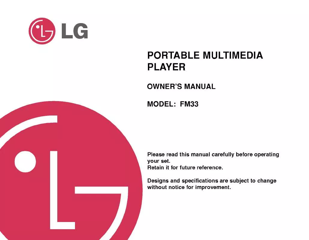 Mode d'emploi LG FM33 2G