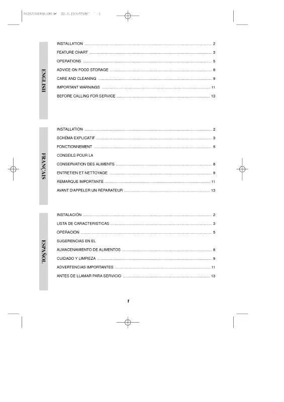 Mode d'emploi LG GC-051SA