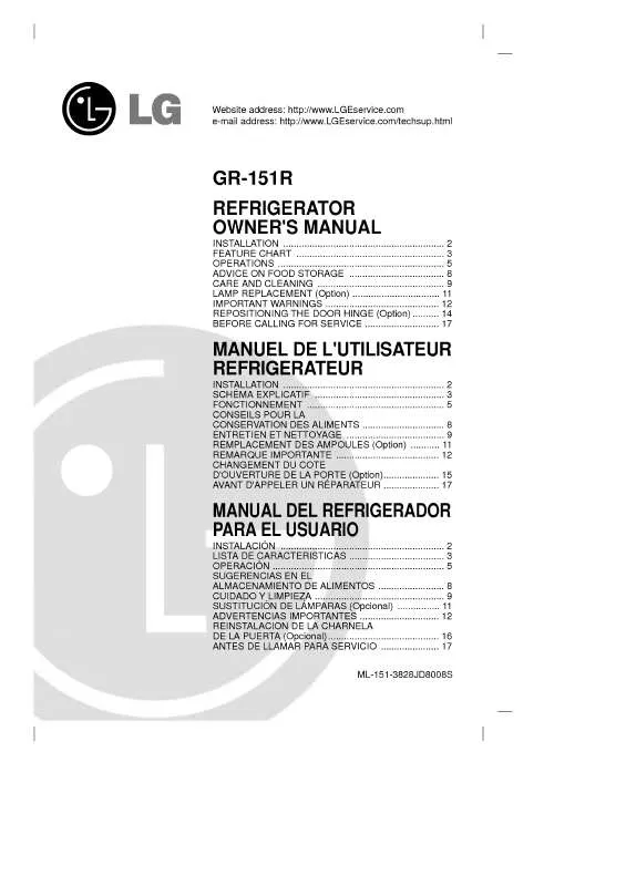 Mode d'emploi LG GR-151RN