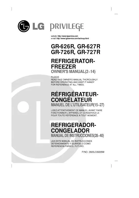 Mode d'emploi LG GR-726R