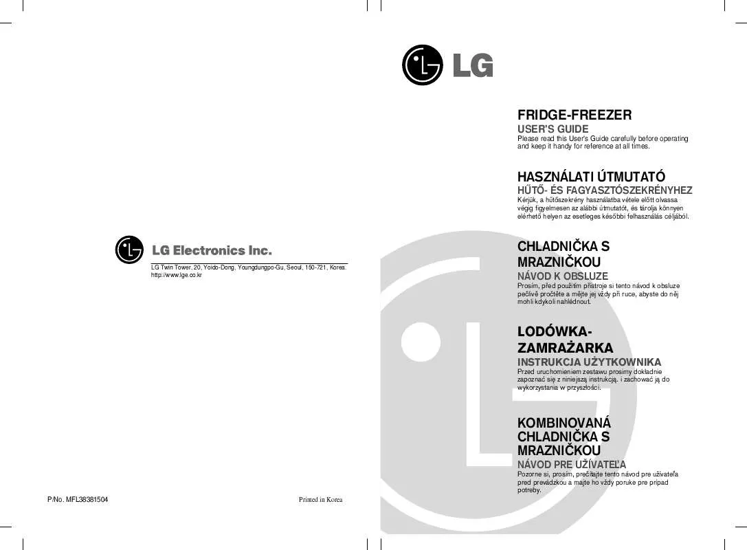 Mode d'emploi LG GR-B459-BLCA