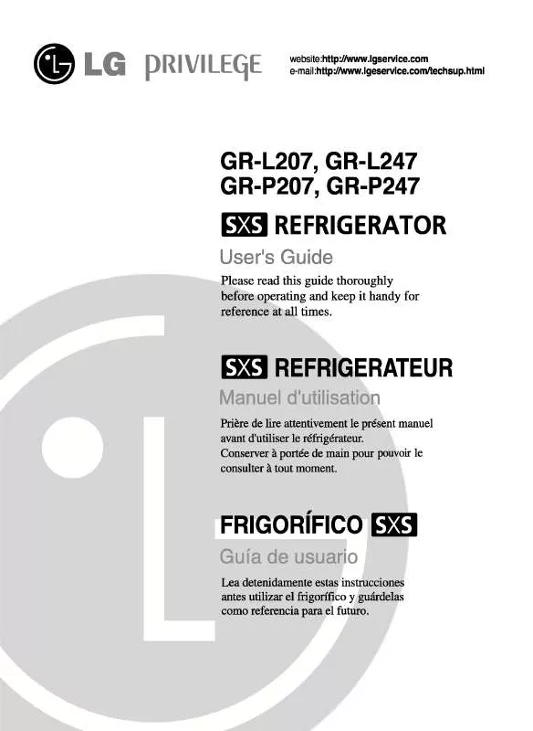 Mode d'emploi LG GR-L207WW
