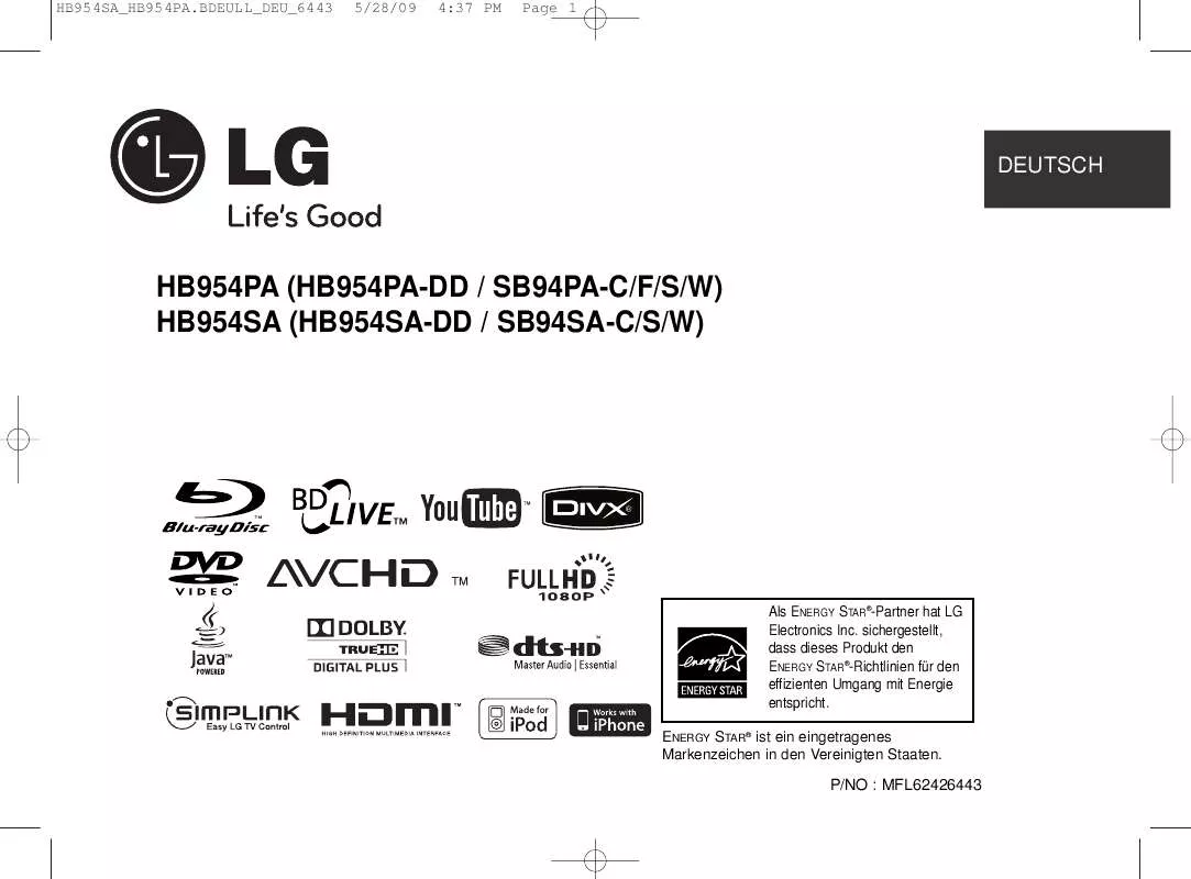 Mode d'emploi LG HB954PA