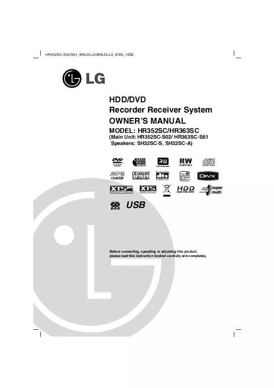 Mode d'emploi LG HR352SC-S02