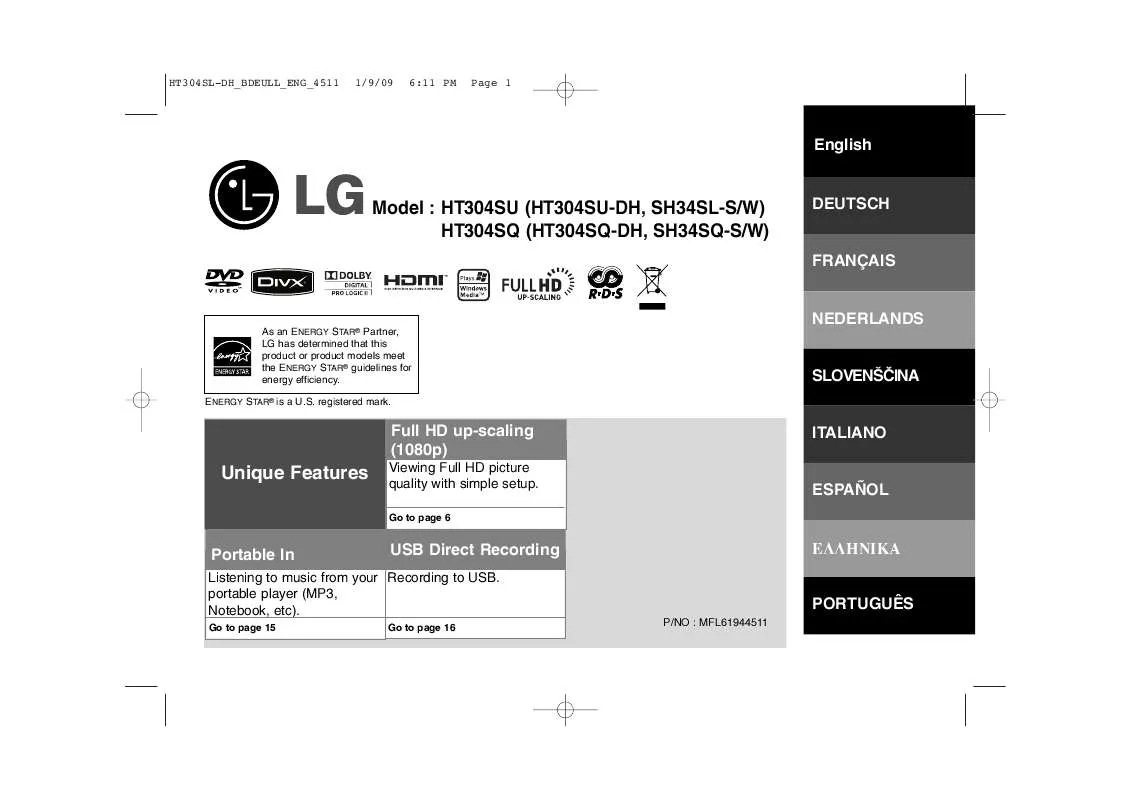 Mode d'emploi LG HT304SQ