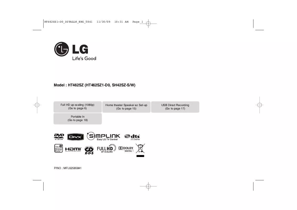 Mode d'emploi LG HT462SZ