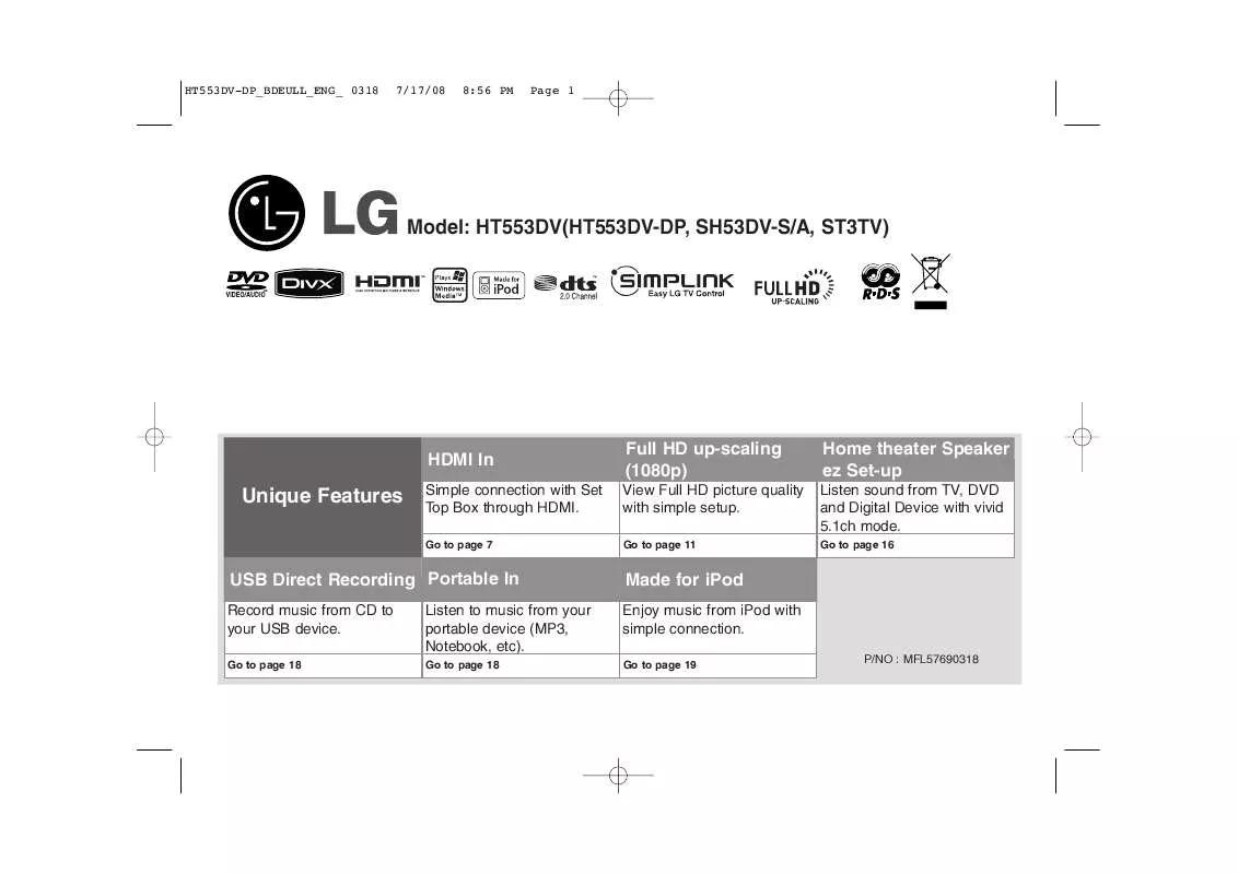 Mode d'emploi LG HT553DV