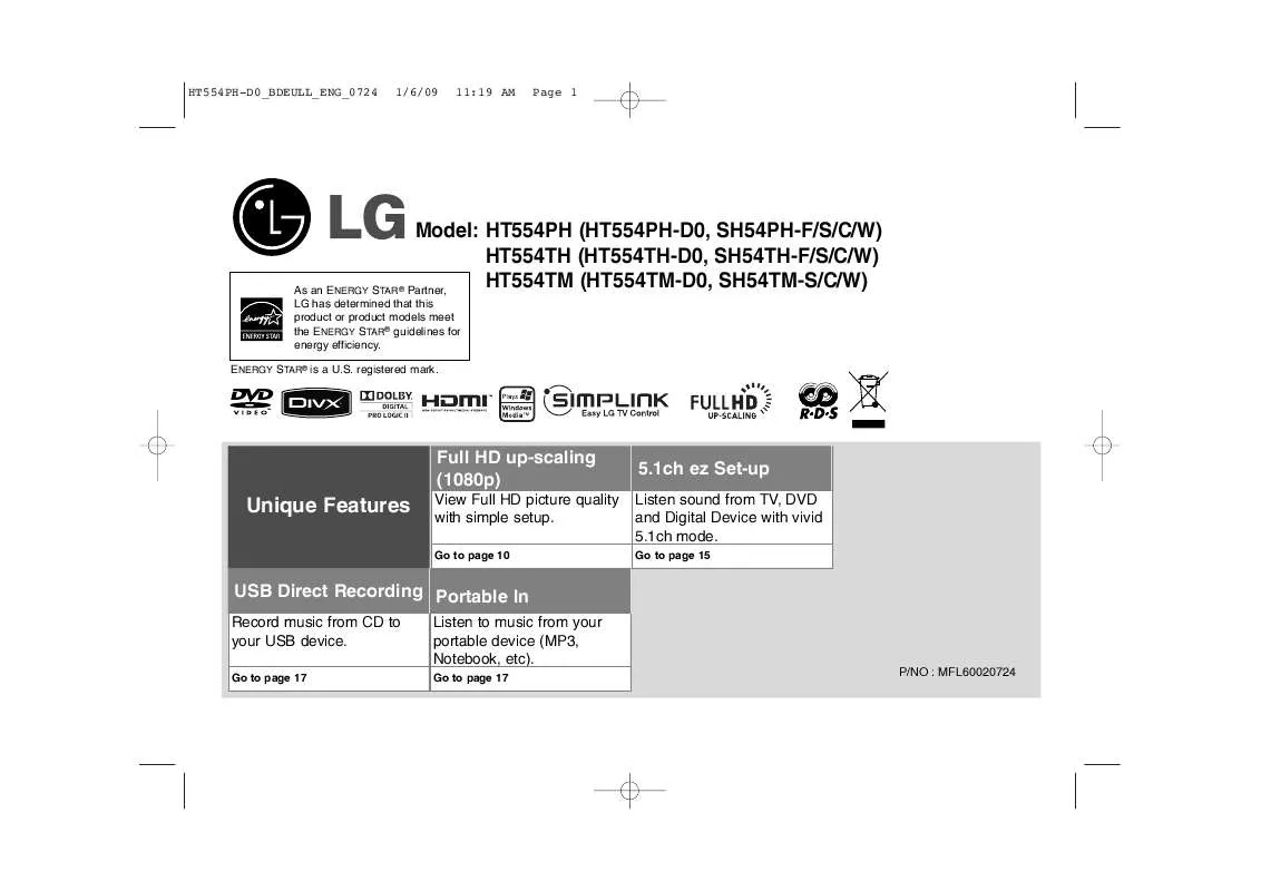 Mode d'emploi LG HT554TH