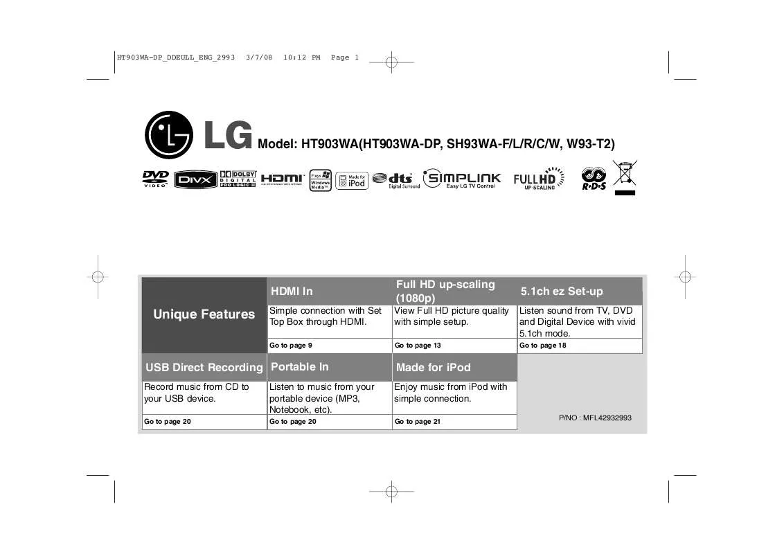 Mode d'emploi LG HT903TAW