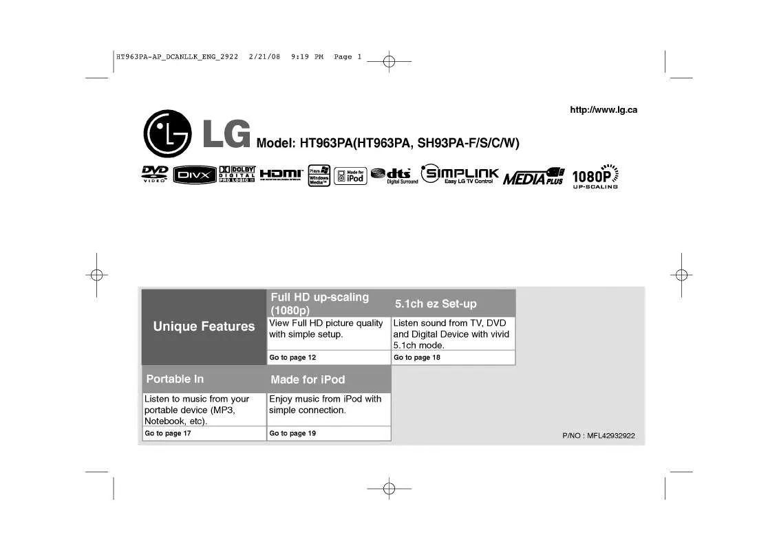 Mode d'emploi LG HT963PA
