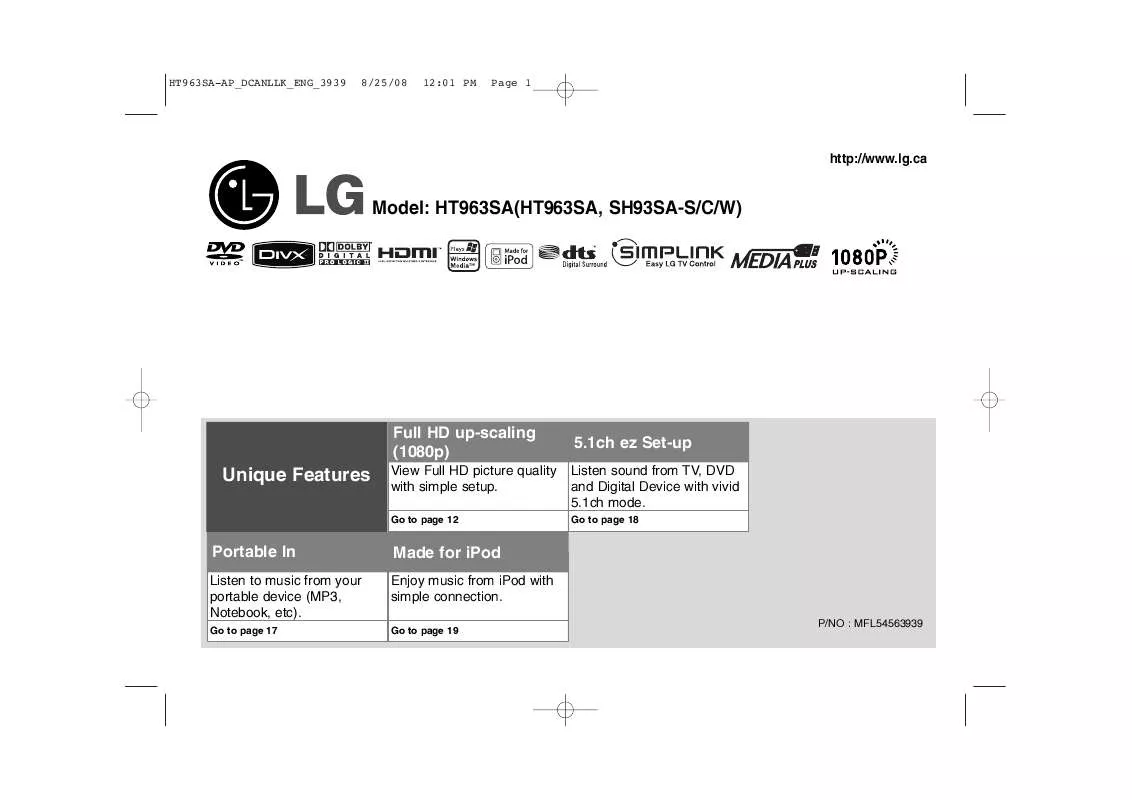 Mode d'emploi LG HT963SA