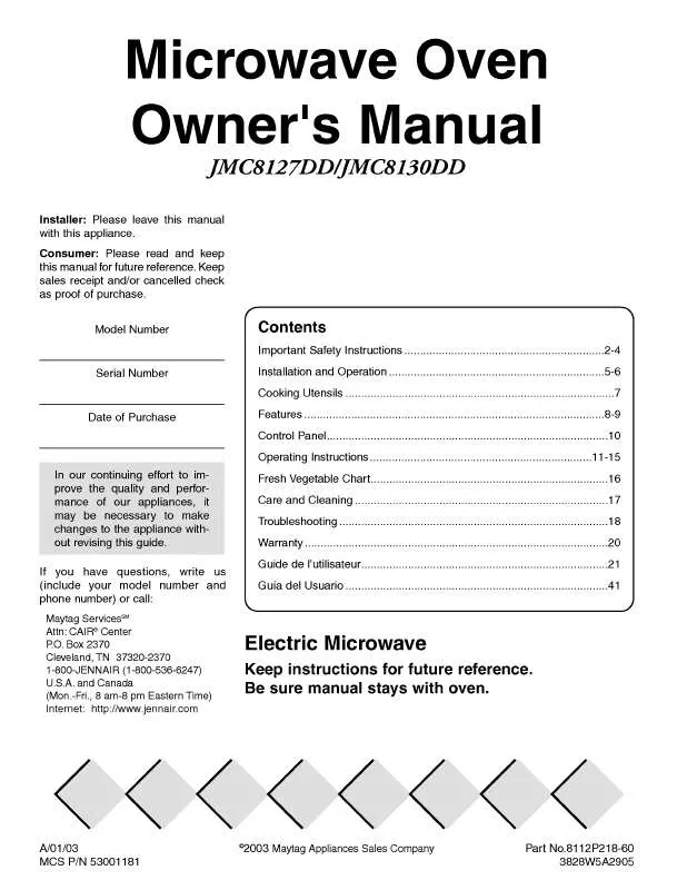 Mode d'emploi LG JMC8127DDB