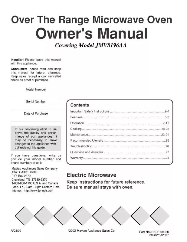 Mode d'emploi LG JMV8196AAB