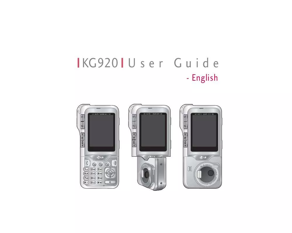 Mode d'emploi LG KG920