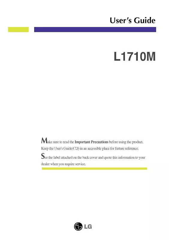Mode d'emploi LG L1710MM
