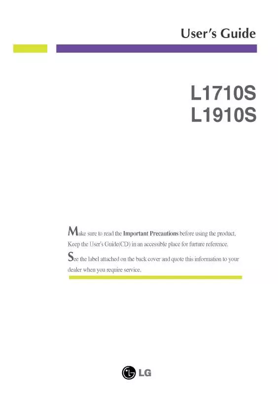 Mode d'emploi LG L1710S-K-