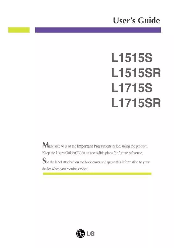 Mode d'emploi LG L1715SS