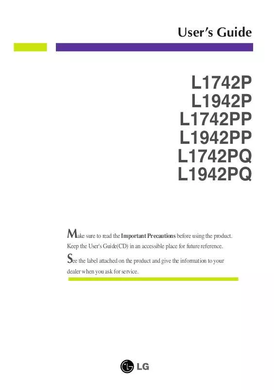 Mode d'emploi LG L1742P-SS