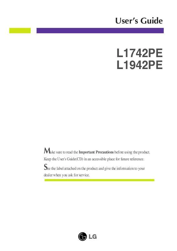 Mode d'emploi LG L1742PE