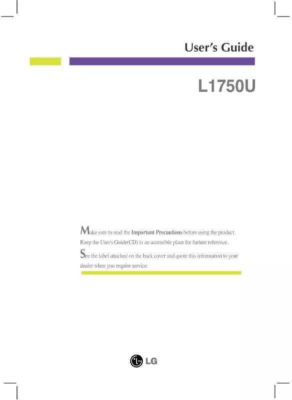 Mode d'emploi LG L1750U-SN