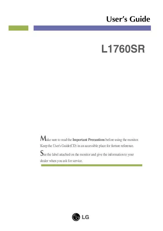 Mode d'emploi LG L1760SR