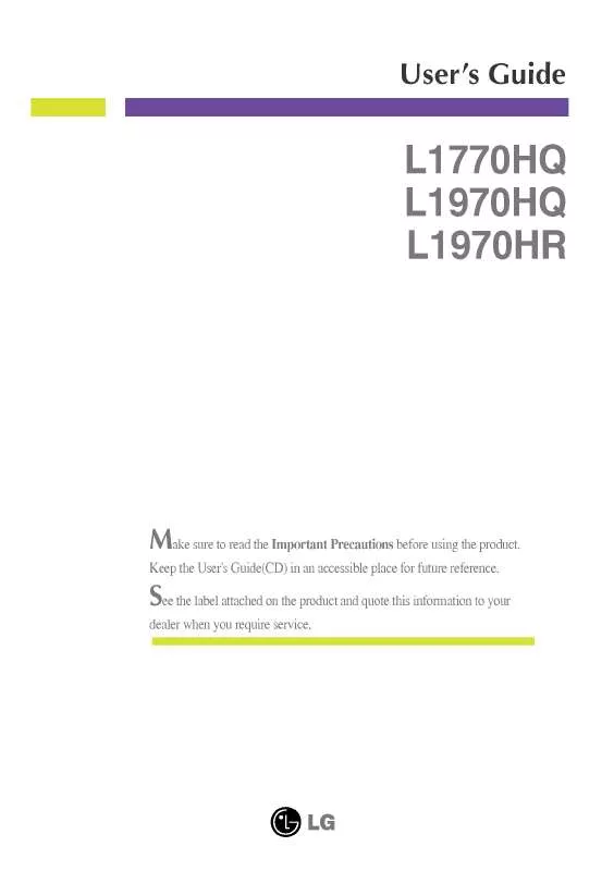 Mode d'emploi LG L1770HQ-WF