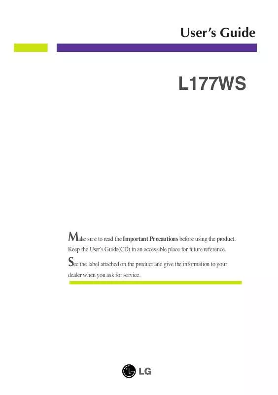 Mode d'emploi LG L177WS-PF