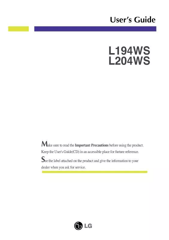 Mode d'emploi LG L194WS-BF
