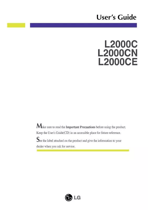 Mode d'emploi LG L2000CE-BF