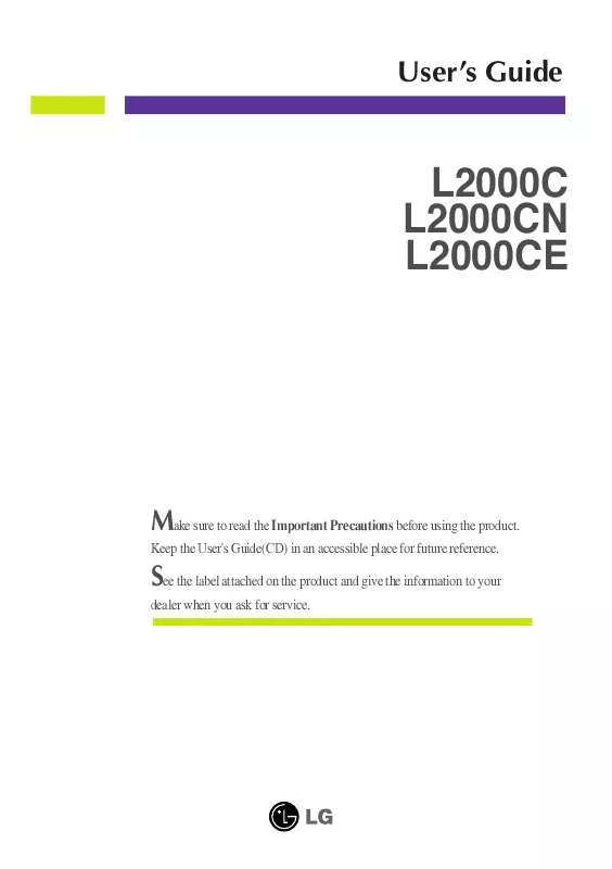 Mode d'emploi LG L2000CE-SF