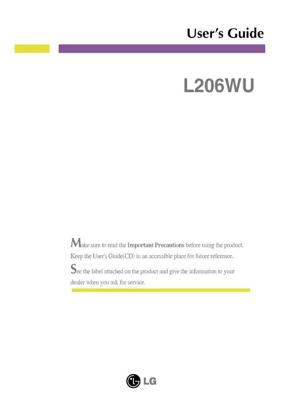 Mode d'emploi LG L206WU-WFQ