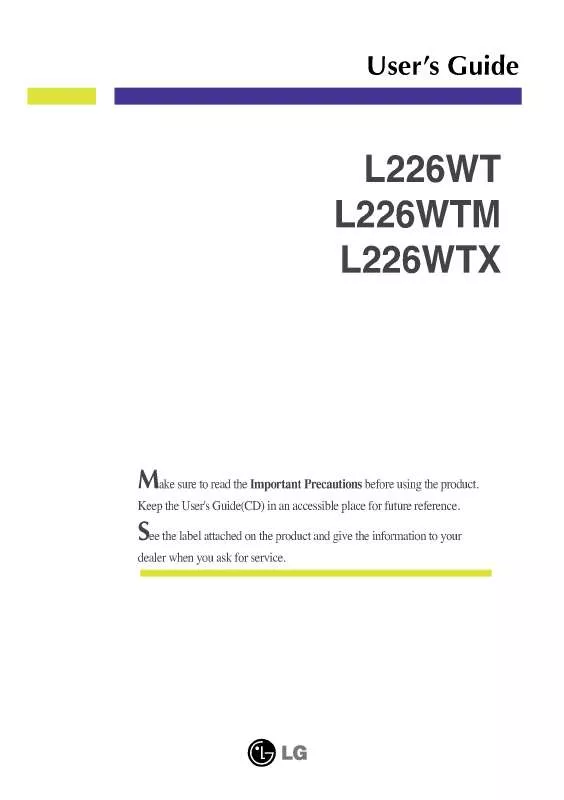 Mode d'emploi LG L226WT-BF