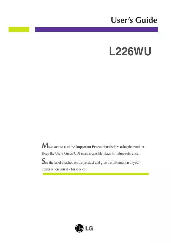 Mode d'emploi LG L226WU-WF