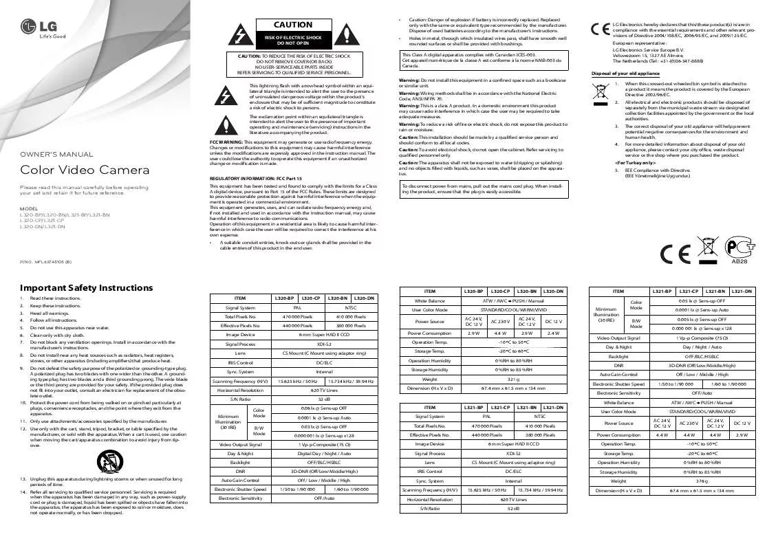 Mode d'emploi LG L321-DN