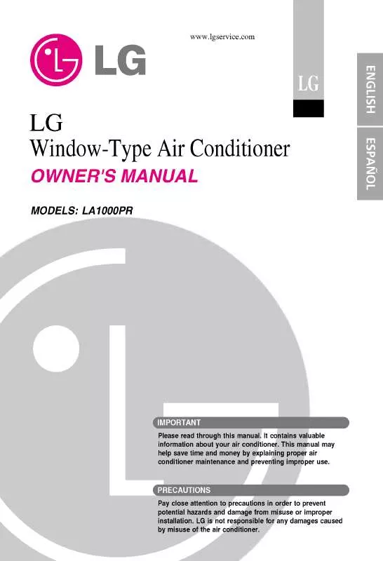 Mode d'emploi LG LA1000PR