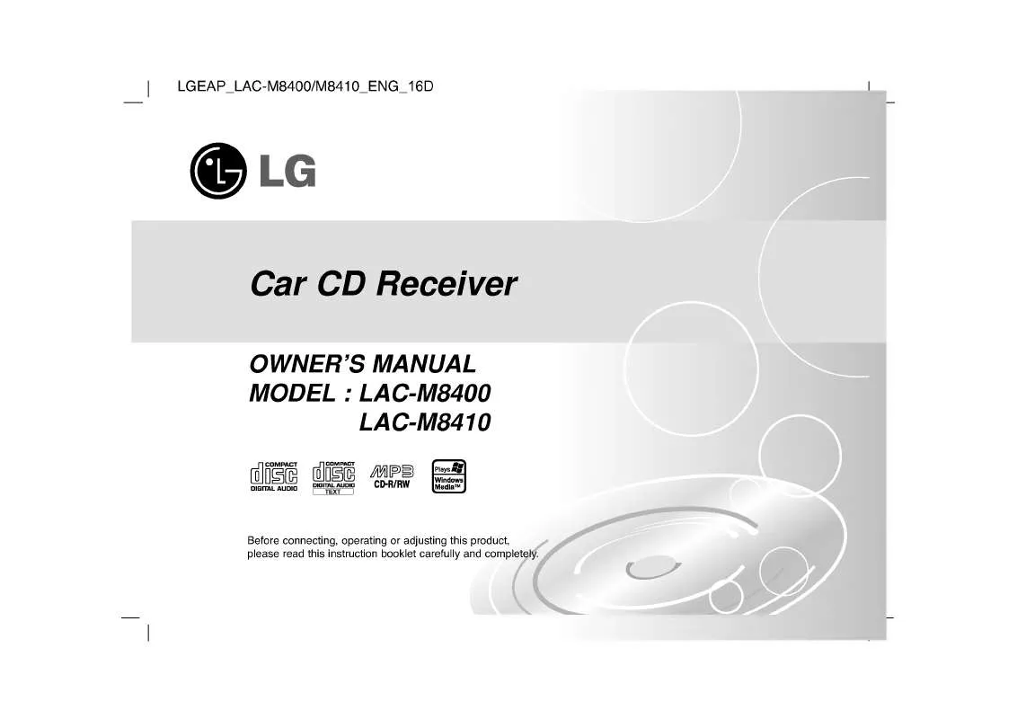 Mode d'emploi LG LAC-M8410