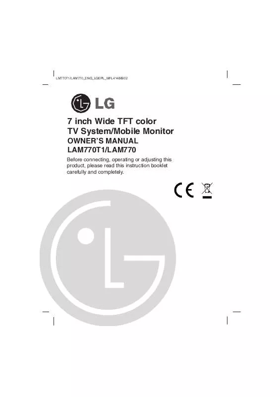 Mode d'emploi LG LAM770T1