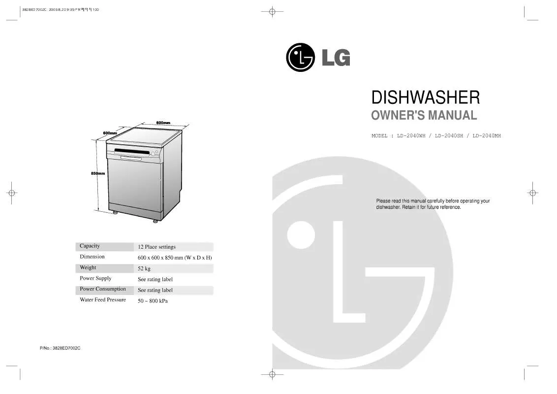 Mode d'emploi LG LD-2040WH