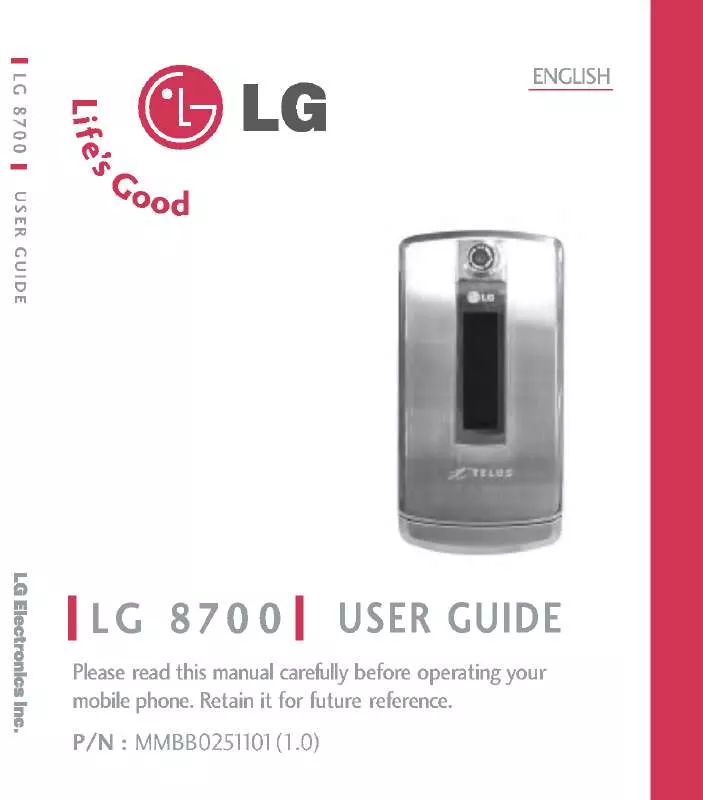 Mode d'emploi LG LGCX8700T