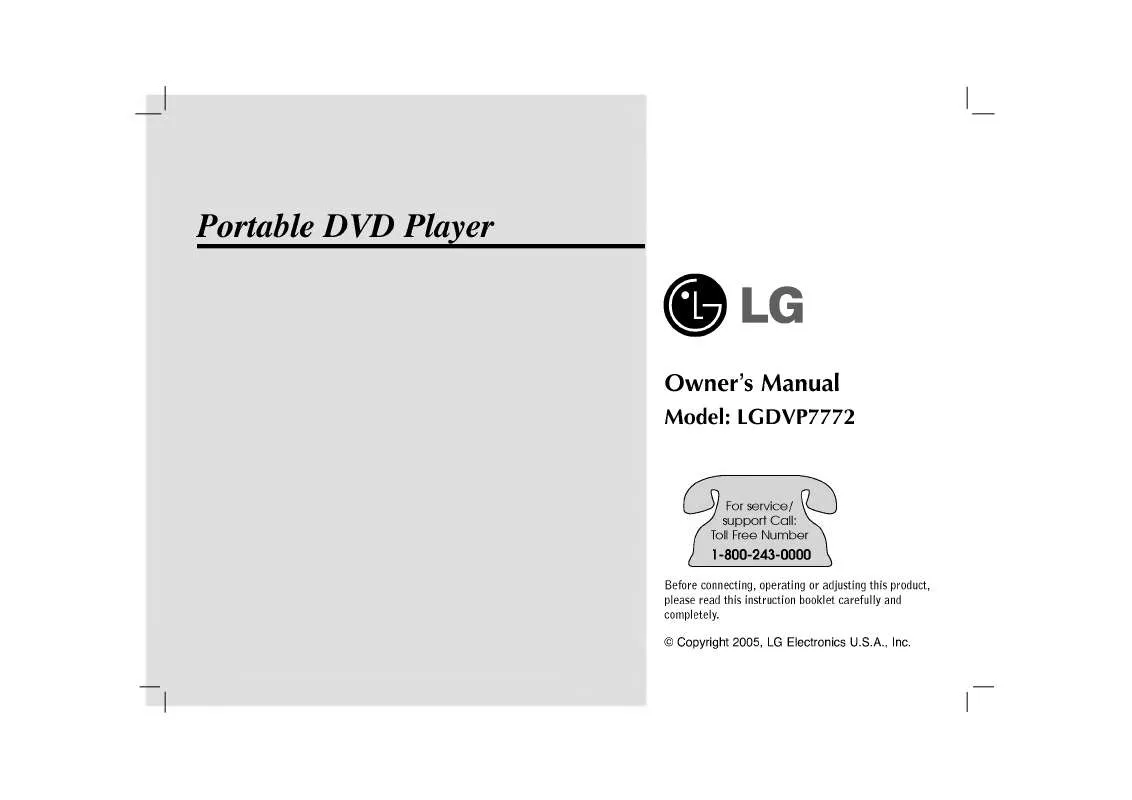 Mode d'emploi LG LGDVP7772