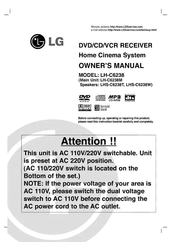 Mode d'emploi LG LH-C6238