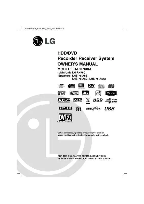 Mode d'emploi LG LH-RH760IA