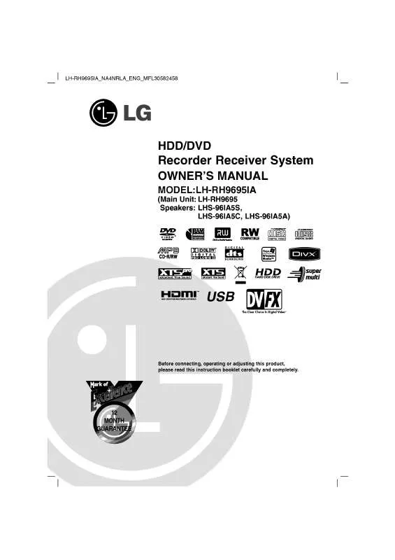 Mode d'emploi LG LH-RH9695IA